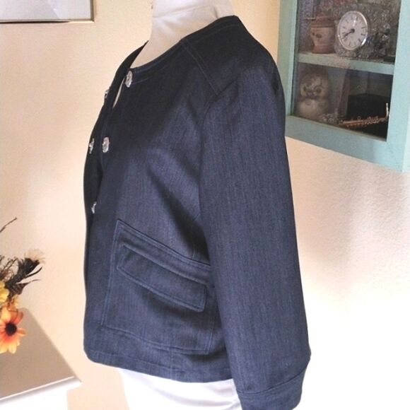 Ruby Red Embellished Denim Jacket - Picture 5 of 10